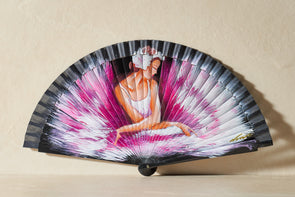 Handfächer Ballerina in der Farbe Schwarz im Angebot bei Hitzewelle dem Online Fächerstore