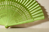 Handfächer Tina in der Farbe Hellgrün im Angebot bei Hitzewelle dem Online Fächerstore